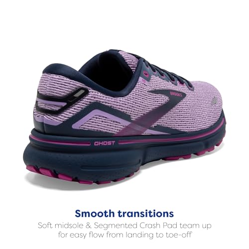 Brooks Brooks Women's Ghost 15 Neutral Running Shoe - Rhapsody/Dress Blue/Viola - 5 Medium