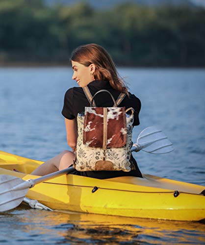 Myra Bag Stalk Upcycled Canvas & Cowhide Backpack S-14392