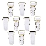 Strumpfband-Gürtelclips aus Metall mit Griffen, 33 x 15 mm, vernickelt, 10 Stück, Weiß, 33 X 15 Millimetres