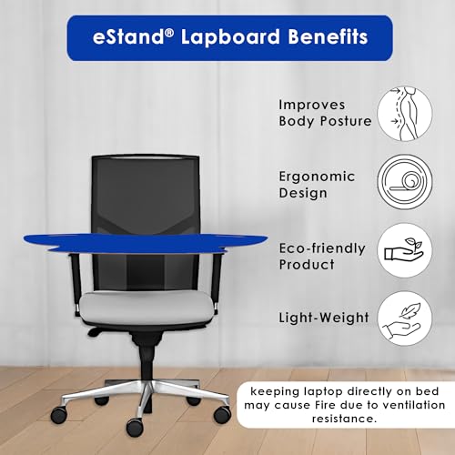 Image of Lap Board for Study | Home | Dining | Office | Laptop | Computer Desk | Reading & Writing | Multi-Purpose | Made in India | (Blue, SPIDER-LB-30X16-BLUE)