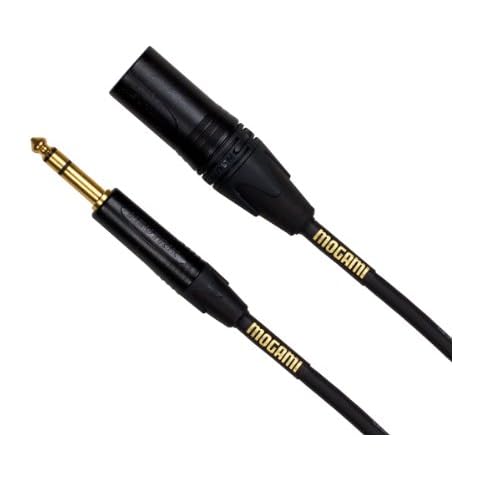 Mogami GOLD TRS-XLRM-06 Balanced Audio Adapter Cable, 1/4" TRS Male Plug to XLR-Male, Gold Contacts, Straight Connectors, 6 Foot Cover