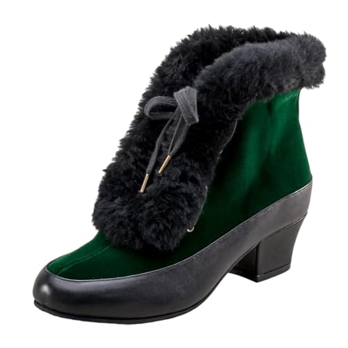 RYTEJFES Botines Mujer Invierno Outdoor Elegantes Vintage Botas De Invierno Talla Grande Comodos Botas Nieve Negro Rebajas Otoño Botas De Nieve Antideslizante Planas Zapatos De Invierno
