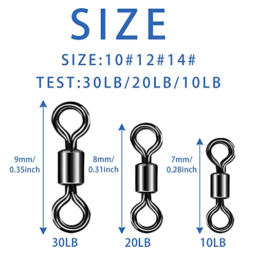 Eupheng Micro Swivels Fly Fishing Carp Fishing Easy Tippet Change, Extend Life of Lines, Super Strong Light Smooth, Corrosion Resistant - Thumbnail 2