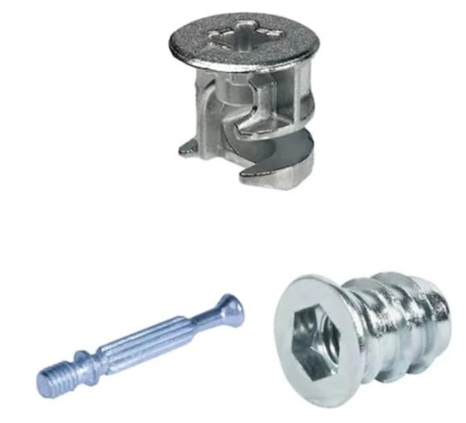 Hafele Minifix Takımı 15/18 mm Çelik Dübelli Mobilya Bağlantı Elemanı 20 Adet
