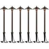 Malibu Low Voltage Pathway Lights, 10W Pro Style Halogen Landscape Lighting, 6Pack 2700K Warm White Path Light, 12V AC Bronze Outdoor Walkway Lights for Yard Garden 8308-9103