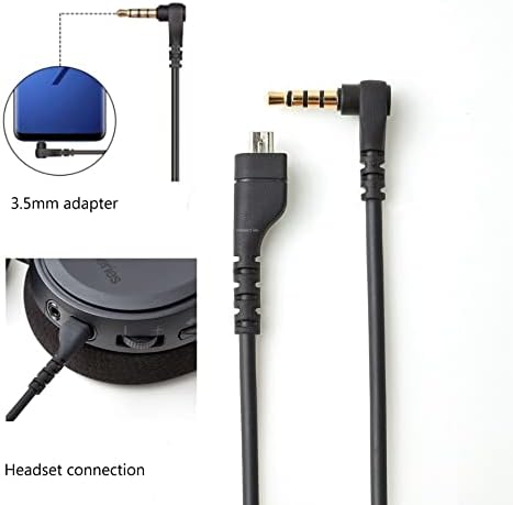 EARLA TEC Replacement Audio Cable Cord, Compatible for SteelSeries Arctis 3 /Arctis 5/ Arctis 7 /Arctis Pro Wireless Gaming Headphones (Audio Cable, Black) - 2