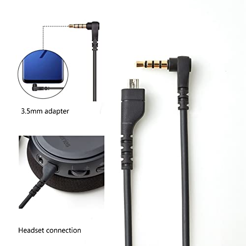 Image of Replacement Audio Cable Cord, Compatible for SteelSeries Arctis 3 /Arctis 5 / Arctis 7 /Arctis Pro Wireless Gaming Headphones (Audio Cable, Black)