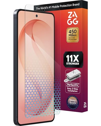 Image of ZAGG Glass XTR5 Samsung Galaxy S26 Plus Screen Protector - 11x Stronger Graphene-Infused Tempered Glass, Blue Light Filter for Better Sleep, Anti-Reflective, InvisibleShield, Easy Installation