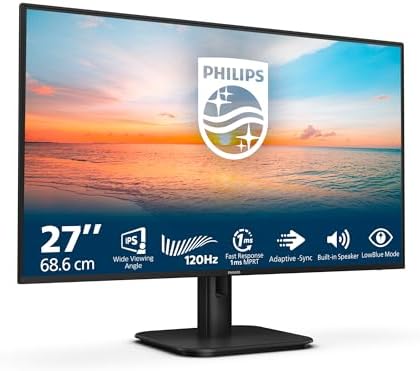 PHILIPS 27E1N1200A - Monitor Full HD de 27 Pulgadas, 120 Hz, Adap...