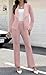 Two Piece Set for Women Fall Fashion 2025 Business Casual Long Sleeve Blazer Jackets Pant Suits Pink XL