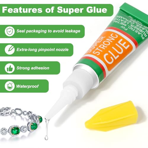 3g X 18 Pack Clear Superglue Instant Bonding, Strong Cyanoacrylate (CA) Super Glue Thick Viscosity Value Pack for Metal, Plastic, Wood, DIY Crafts Permanent Repair