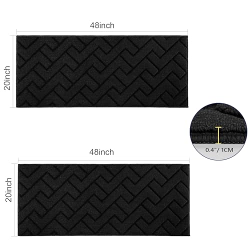 Image of hicorfe Kitchen Runner Rug,20 inchx48 inch+20 inchx48 inch Kitchen Set,Non-Slip Kitchen Mat