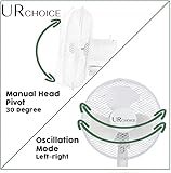 12 Inch Portable Desk Fan, Oscillating White Table Fan with 3 Speed Settings, Adjustable Tilt, Powerful Cooling Airflow & Quiet Operation, Lightweight Premium Fan for Bedroom or Office Use - Image 9