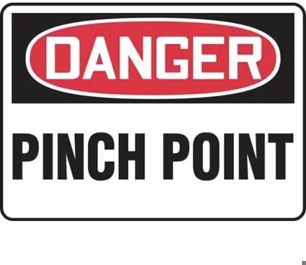 OSHA DANGER SAFETY SIGN PINCH POINT, Mfr: FRMEQM138XP-A