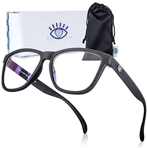 Blue Light Blocking Glasses for Women and Men, Eye Glasses for Computer and Gaming (Gray)