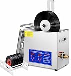 TGTHDD Ultrasonic Vinyl Record Cleaner, Cleans 8 Records At Once, Auto Rotating Double Sided LP Cleaning System, 40kHz Cleaner with Timer for 7-12 Inch Vinyl
