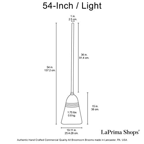 LaPrima Shops Authentic Hand Made All Broomcorn Broom (54-Inch/Light) - Thumbnail 3