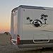 Pegatina Promotion Zwei springende Delphine im Sonnenuntergang ca 110cm mit Palmen Strand Meer Ozean Wohnmobil Wohnwagen Aufkleber Womi Wowa