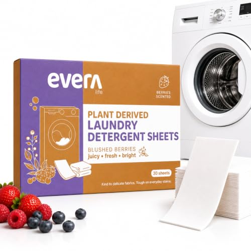 Image of Pack of 30 Laundry Detergent Sheets, Detergent Liquid Alternative for Front & Top Load, Plant Derived Natural Laundry Pods Replacement, Ultra Concentrated, Eco-Friendly, 1 Sheet = 1 Wash