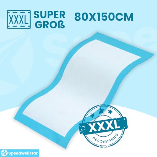 Einweg Inkontinenzunterlagen Extra Groß Wasserdichten Bettauflagen 150x80cm 2300ml – Packung mit 20 Saugstarken von Speedwellstar