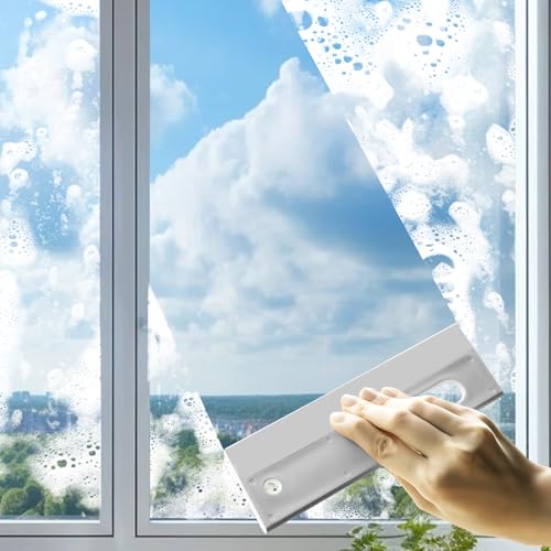 Image of 3 Pieces Mini Soft Silicone Window Squeegee, Hand Water Scraper with Hanging Hole, Small Mirror Cleaning Squeegee for Shower Glass Car Bathroom Dink Countertop (Gray)