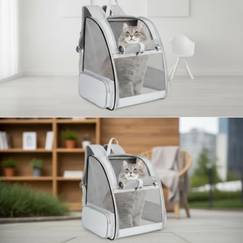 Mochila de viaje para gatos transpirable ideal para escapadas urbanas rosa 3