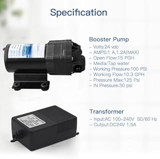 Geekpure 5 Stage Reverse Osmosis Drinking Water Filter System 75 GPD - with Booster Pump