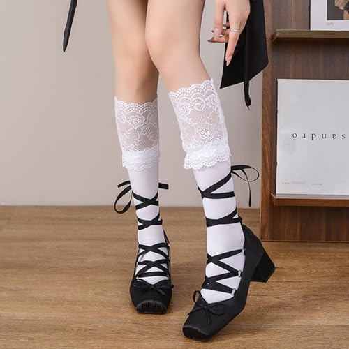 Bellirala Women Ballet Heels Satin Cute Bow Heels Lace Up Square Toe Chunky Block Heel Ballerina Ribbon Pumps Lolita Kawaii Cosplay Shoes3