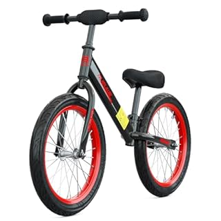 Bueuwe 16 inch Balance Bike for 4 5 6 7 8 Year old Boys Girls, Kids No Pedal Bikes with Adjustable Seat, Toddler Walking Training Bicycle, Children's Toys Gifts, Black