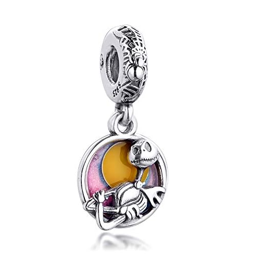 FUNSHOPP 2020 Invierno Navidad Pesadilla antes de Navidad Doble Colgante, plata 925 DIY se adapta a pulseras originales Pandora
