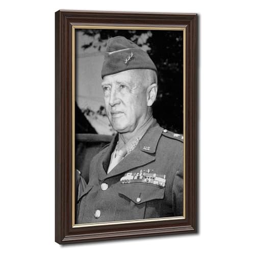 Impression sur toile noir et blanc George S Patton tableau décoration murale