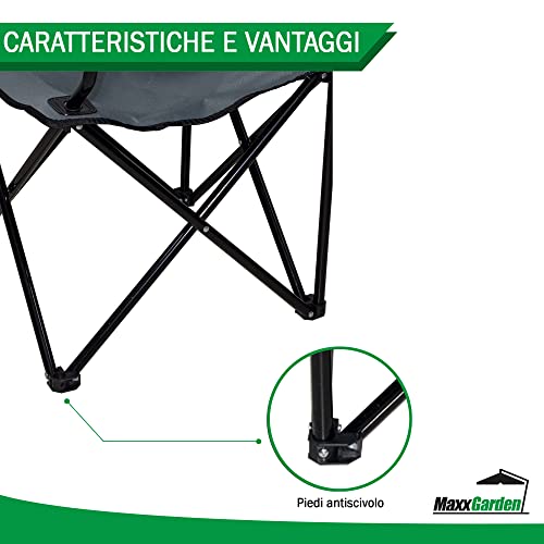 MaxxGarden Sedia da campeggio - Sedia da campeggio...
