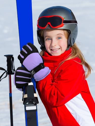 Image of Geyoga Kids Waterproof Winter Snow Ski Gloves for Boy Girl Outdoor Warm Thickening Snowboard Gloves