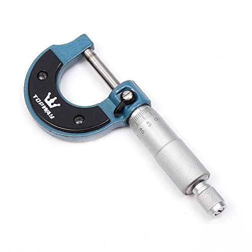 TOPWAY Outside Metric Micrometer Tool 0-25mm + Kalibrierschlüssel + Gehäuse