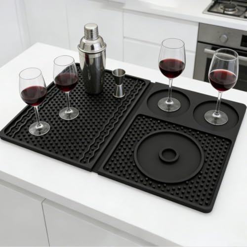 Alfombrilla de silicona para bar con borde elevado de diseño elegante 7