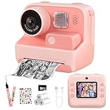 Sofortbildkamera Kinder,2.0 Zoll LCD Bildschirm,1080P HD Kinderkamera Sofortbildkamera mit DREI Rollen Druckpapier und 32G SD Karte,Geschenk für Kinder 3-12 Jahre