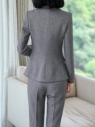 Women's Three Pieces Office Lady Stripe Blazer Business Suit Set Women Suits Work Skirt/Pant,Vest Jacket (BlueKZ-9006, XS) - Thumbnail 2