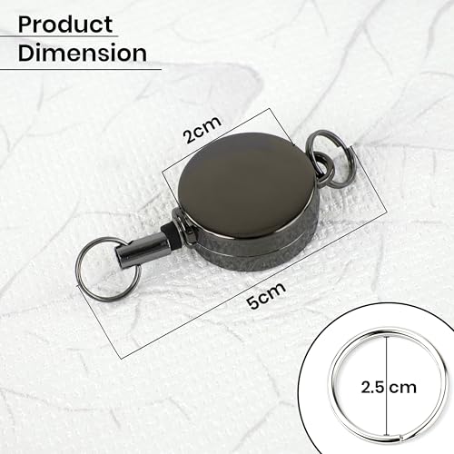 Image of Storite Retractable Keychain ID Badge Holder Keyring | Secure Carabiner Clip for Backpacking, Fishing, Outdoor Use | Durable ABS, Lightweight & Reusable | Ideal for Everyday Travel
