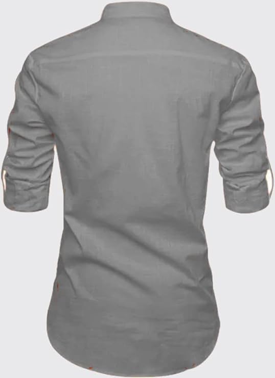 Image of DEELMO Men's Regular Fit Flower Pattern Short Kurta Grey