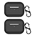 Produktbild FYOUNG 2-Stück Silikonhülle für AirPods Pro 2019 mit Karabiner, [Unterstützt das kabellose Laden] Stoßfeste Schutzhülle Abdeckung Case Kompatibel mit AirPods Pro 2019 Ladecase - Schwarz