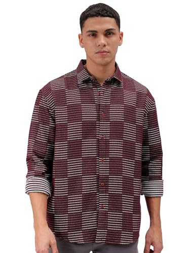 Image of The Indian Garage Co Men Relaxed Fit Solid Full Sleeves Cutaway Collar Resort Wear Shirt