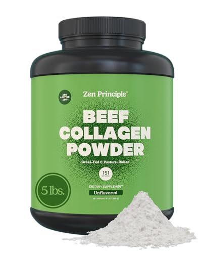 5% off - Zen Principle Grass-Fed Agglomerated Collagen Peptides 5 lb. Anti-Aging Hydrolyzed Protein Powder...
