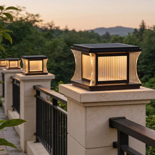 Farolas solares de aluminio para iluminar y decorar el jardín de forma moderna 4
