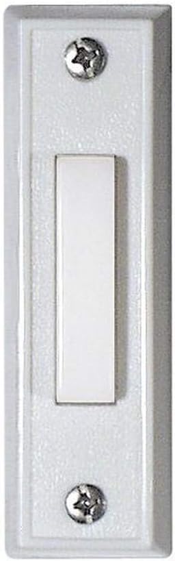 Craftmade BS6-W Builder Surface Mount Rectangle Lighted Doorbell LED Push Button, White (2.88"H x 0.88"W)