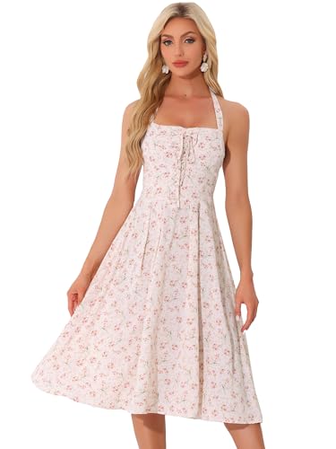 Robe dos nu floral Allegra K : fraîcheur sans manches et ajustement parfait par lacets