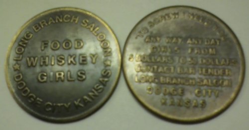 Long Branch Saloon Dodge City Kansas Solid Brass Brothel Token