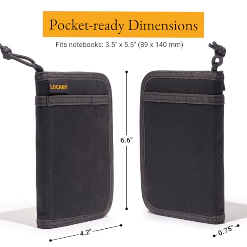 Image of LOCHBY Pocket Journal | Tomoe River 3.5 inch x 5.5 inch Notebook | Waxed Canvas | Ideal for Travelers & Daily Use, Fits Field Notes, Moleskine Cahier