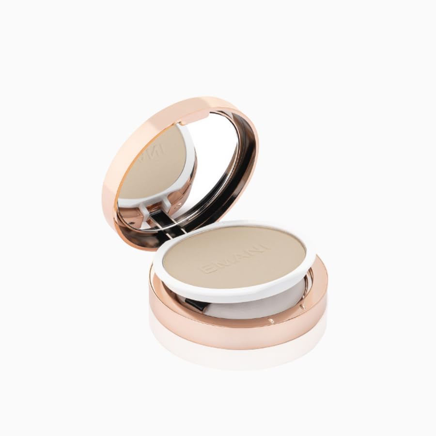 Emani Flawless Matte Powder Foundation – Mineral Compact Makeup for Sensitive Skin, Buildable Coverage, Shine Control, Long-Lasting Finish Up for Sensitive Skin and Oil Control, Ginger - Image 3