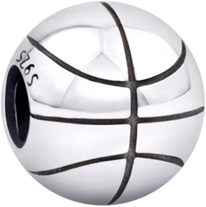Sport Bead Charms 925 Sterling Silver Basketball Football Soccer Ball Charm for Bracelet