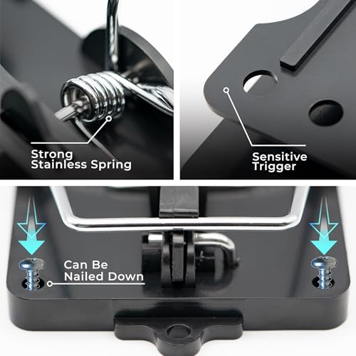 6x Extra Large Rat Traps That Kill Instantly - Heavy Duty Rat Trap for Indoors & Outdoors | Full Pest Control Kit with Reusable Snap Trap, Gloves & Cleaning Brush